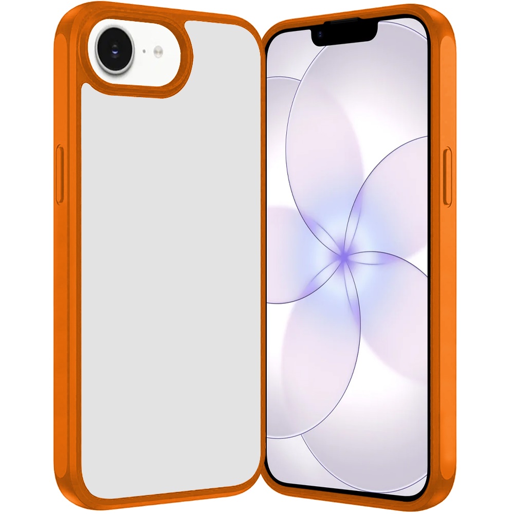 for iphone 16e (e edition) / se4 (2025) hq transparent thick 2.0mm hybrid case cosmic orange