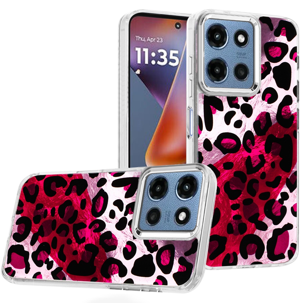 for moto g 5g 2025/2026 g play 2026 beautiful epoxy designs with chrome metallic edges hybrid 4
