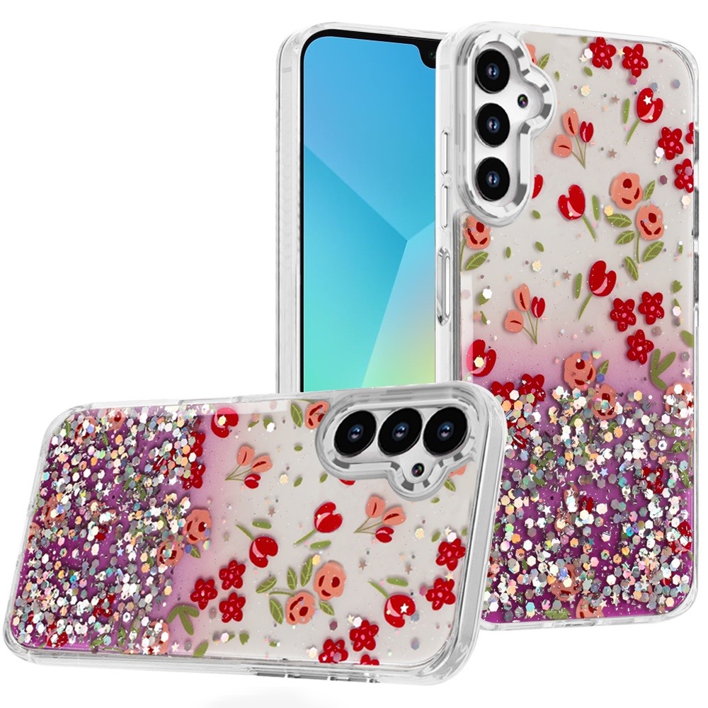 for samsung a16 5g beautiful epoxy designs with chrome metallic edges hybrid 5