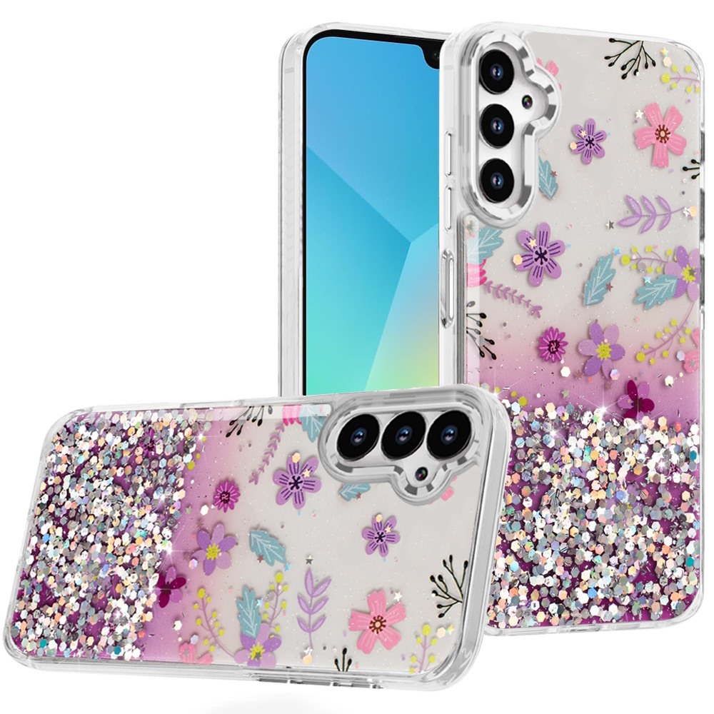 for samsung a16 5g beautiful epoxy designs with chrome metallic edges hybrid 6