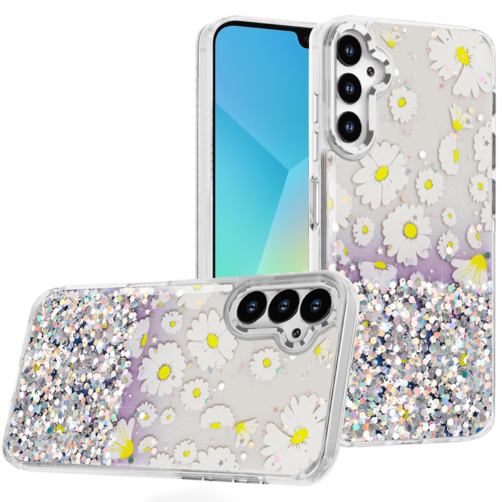 for samsung a16 5g beautiful epoxy designs with chrome metallic edges hybrid 7