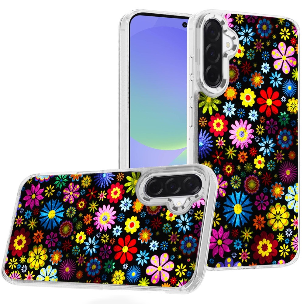 for samsung galaxy a37 beautiful epoxy designs with chrome metallic edges hybrid 2