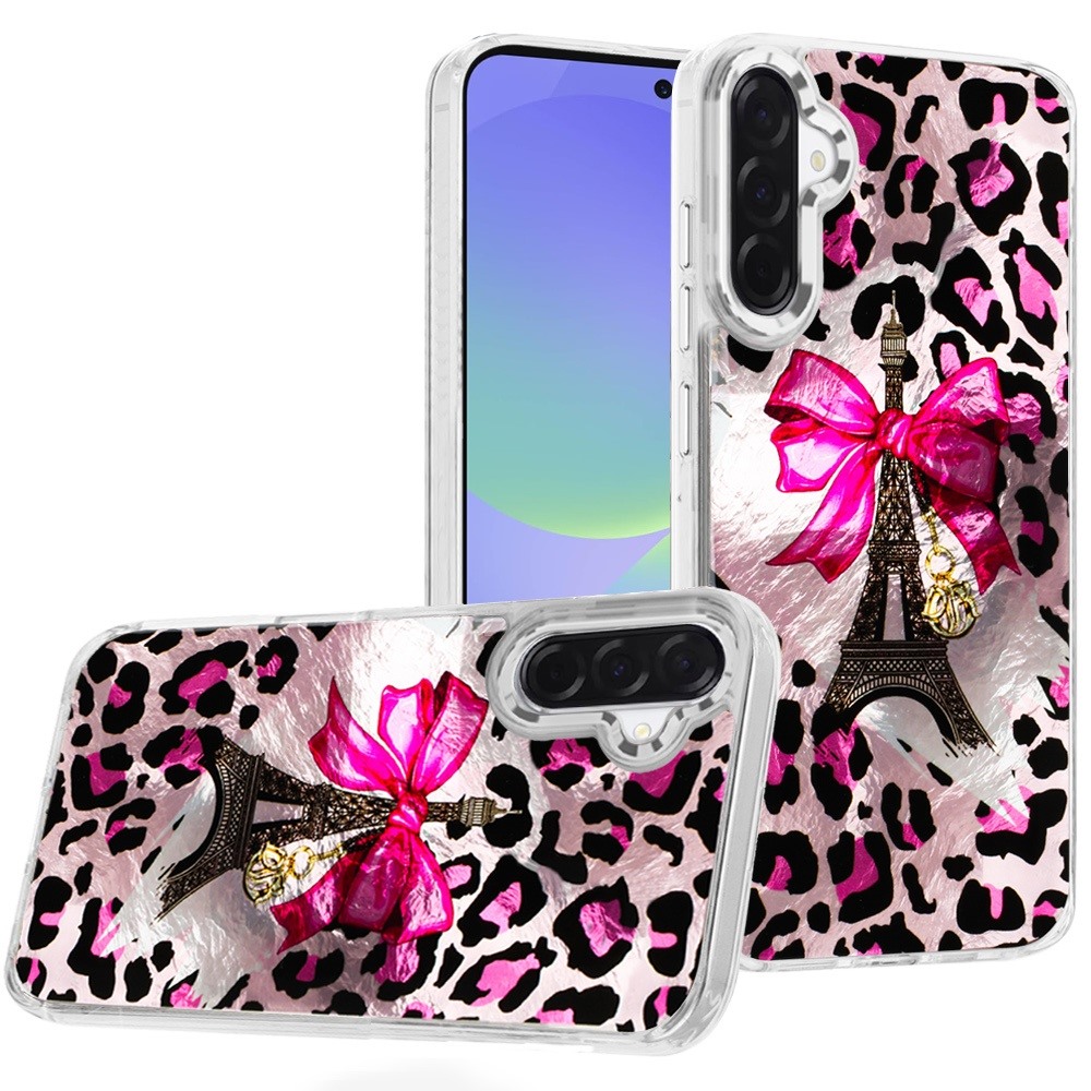 for samsung galaxy a37 beautiful epoxy designs with chrome metallic edges hybrid 3