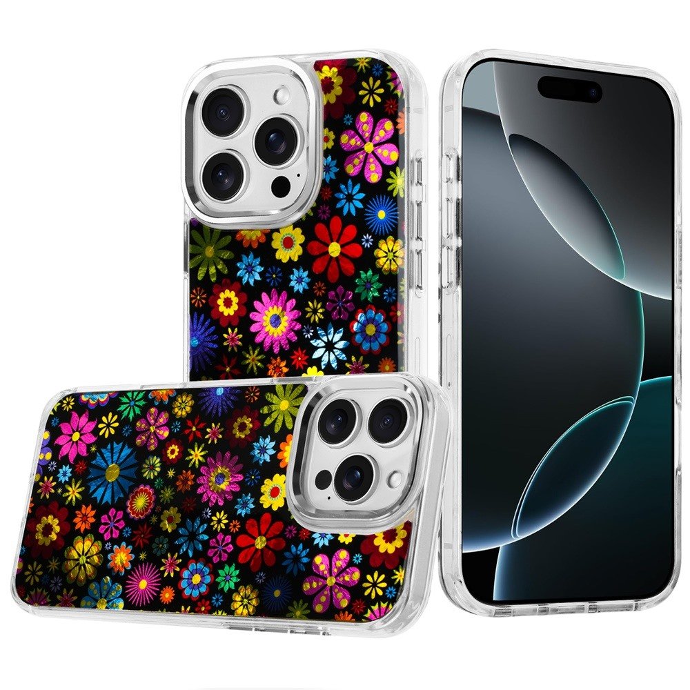 for iphone 16 pro max 6.9 beautiful epoxy designs with chrome metallic edges hybrid 2
