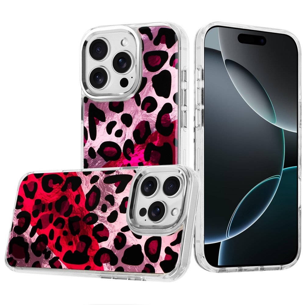 for iphone 16 pro max 6.9 beautiful epoxy designs with chrome metallic edges hybrid 4