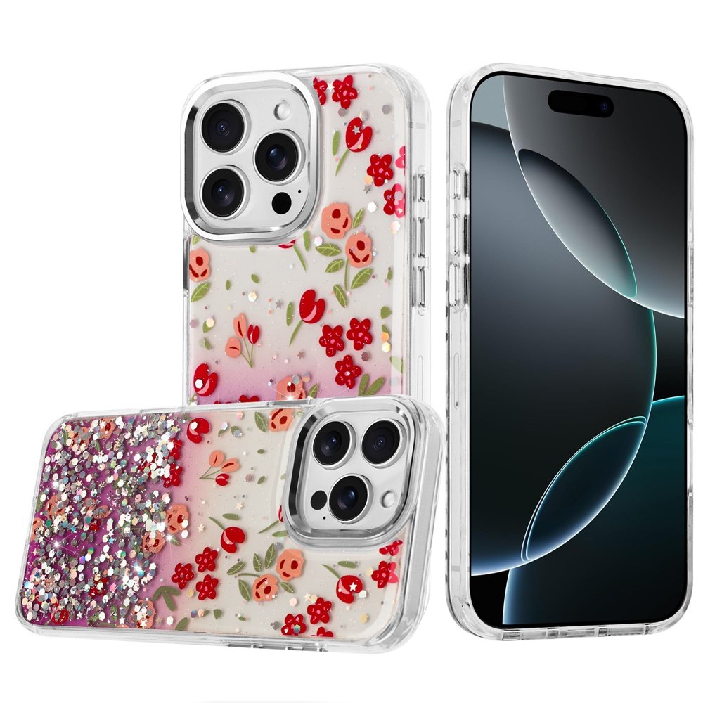 for iphone 16 pro max 6.9 beautiful epoxy designs with chrome metallic edges hybrid 5