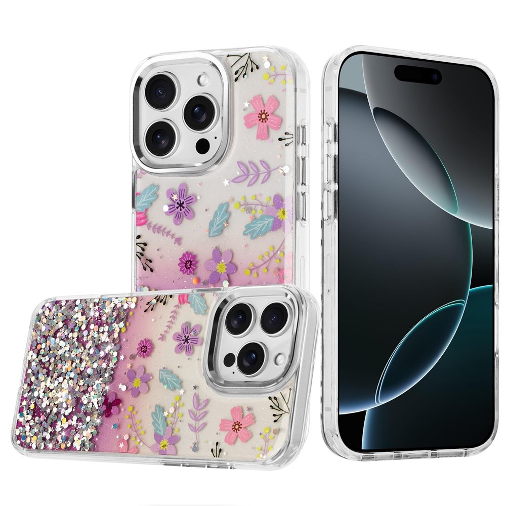 for iphone 16 pro max 6.9 beautiful epoxy designs with chrome metallic edges hybrid 6