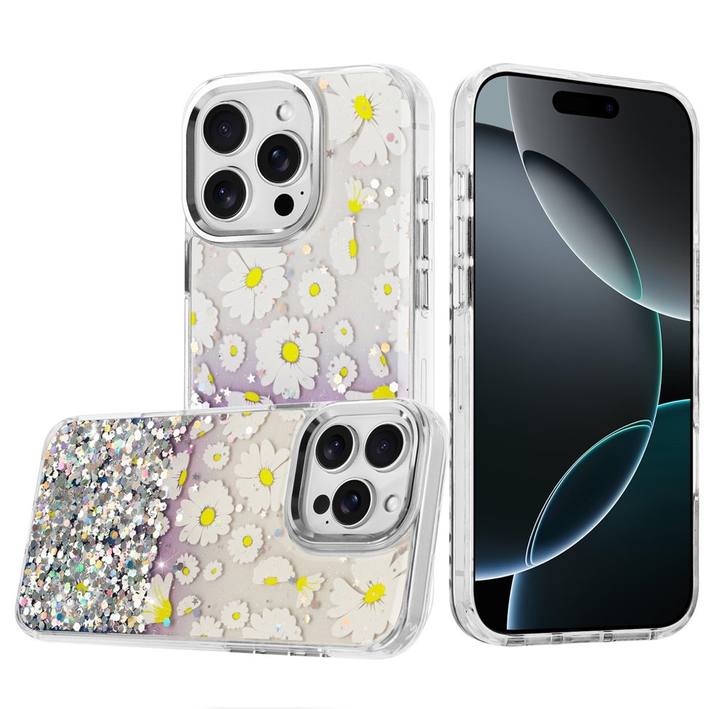 for iphone 16 pro max 6.9 beautiful epoxy designs with chrome metallic edges hybrid 7