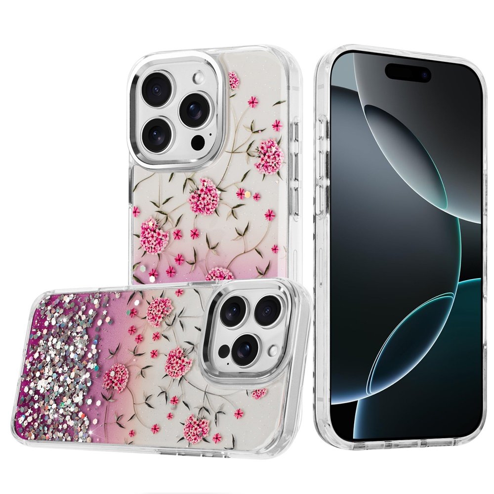 for iphone 16 pro max 6.9 beautiful epoxy designs with chrome metallic edges hybrid 8