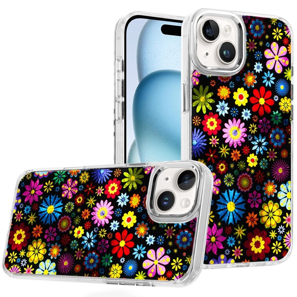 for iphone 15 beautiful epoxy designs with chrome metallic edges hybrid 2