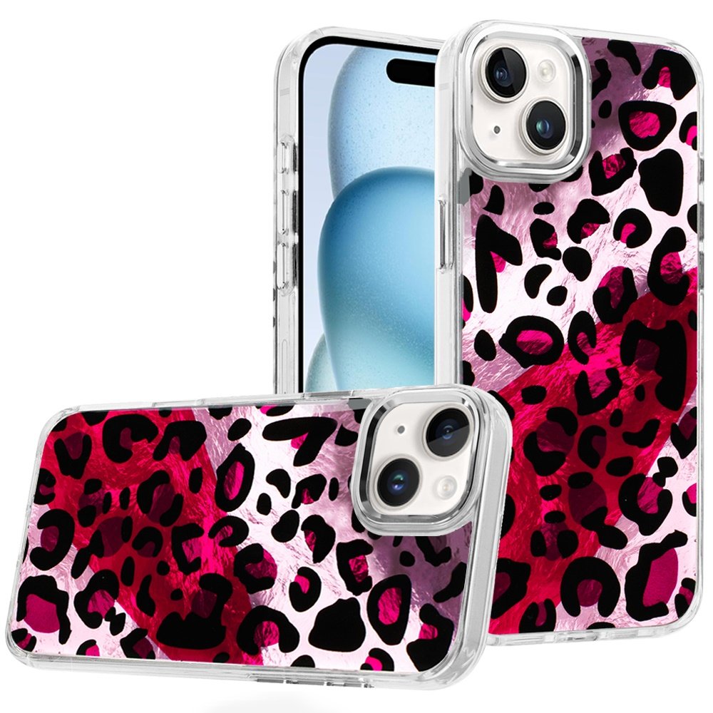 for iphone 15 beautiful epoxy designs with chrome metallic edges hybrid 4