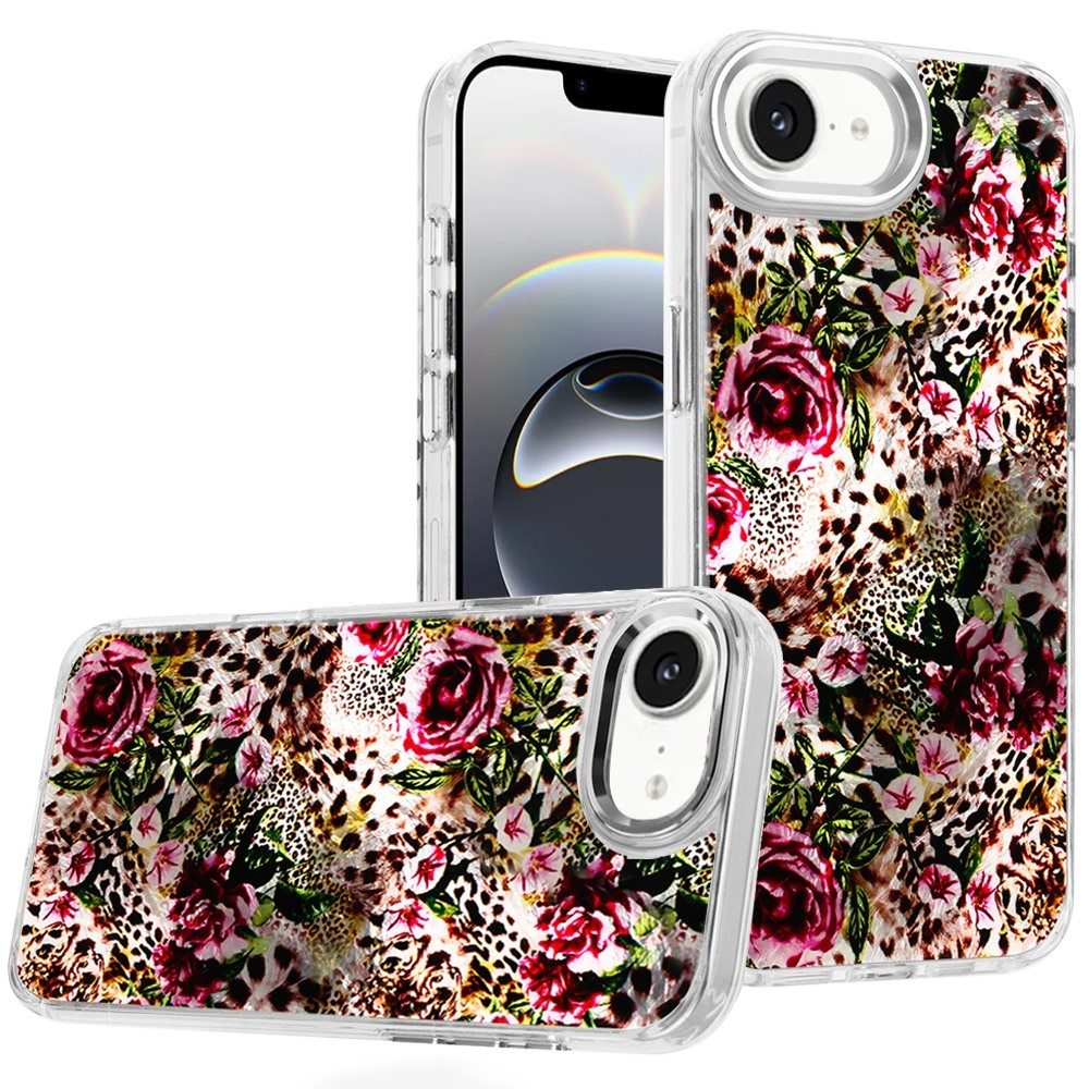 for iphone 17e / 16e / se4 beautiful epoxy designs with chrome metallic edges hybrid 1