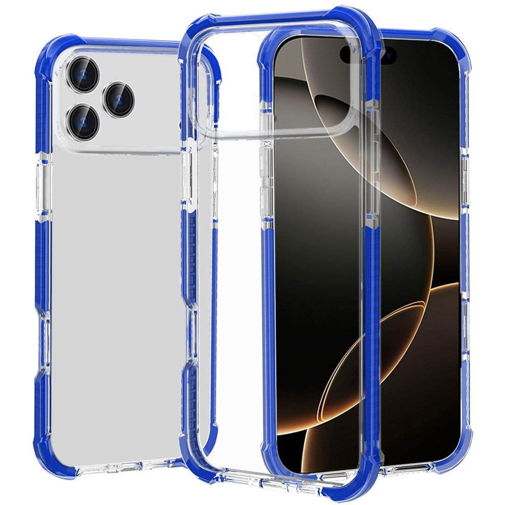 for iphone 17 pro max acrylic tough 2.5mm transparent shockproof hybrid case cover blue