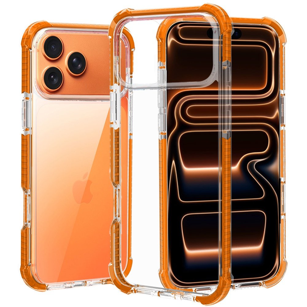 for iphone 17 pro acrylic tough 2.5mm transparent shockproof hybrid case cover cosmic orange