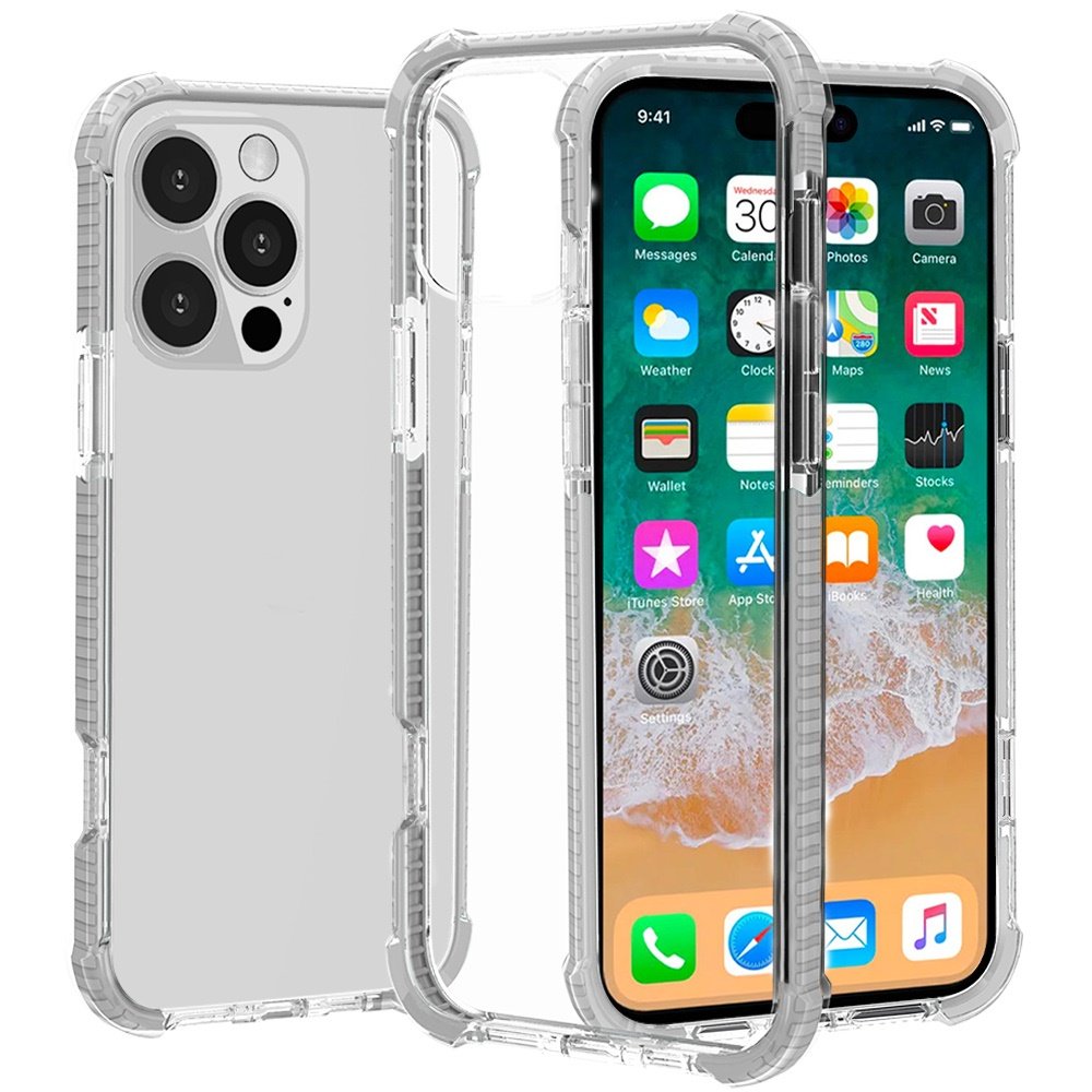for iphone 16 pro max 6.9 inch acrylic tough 2.5mm transparent shockproof hybrid case cover white