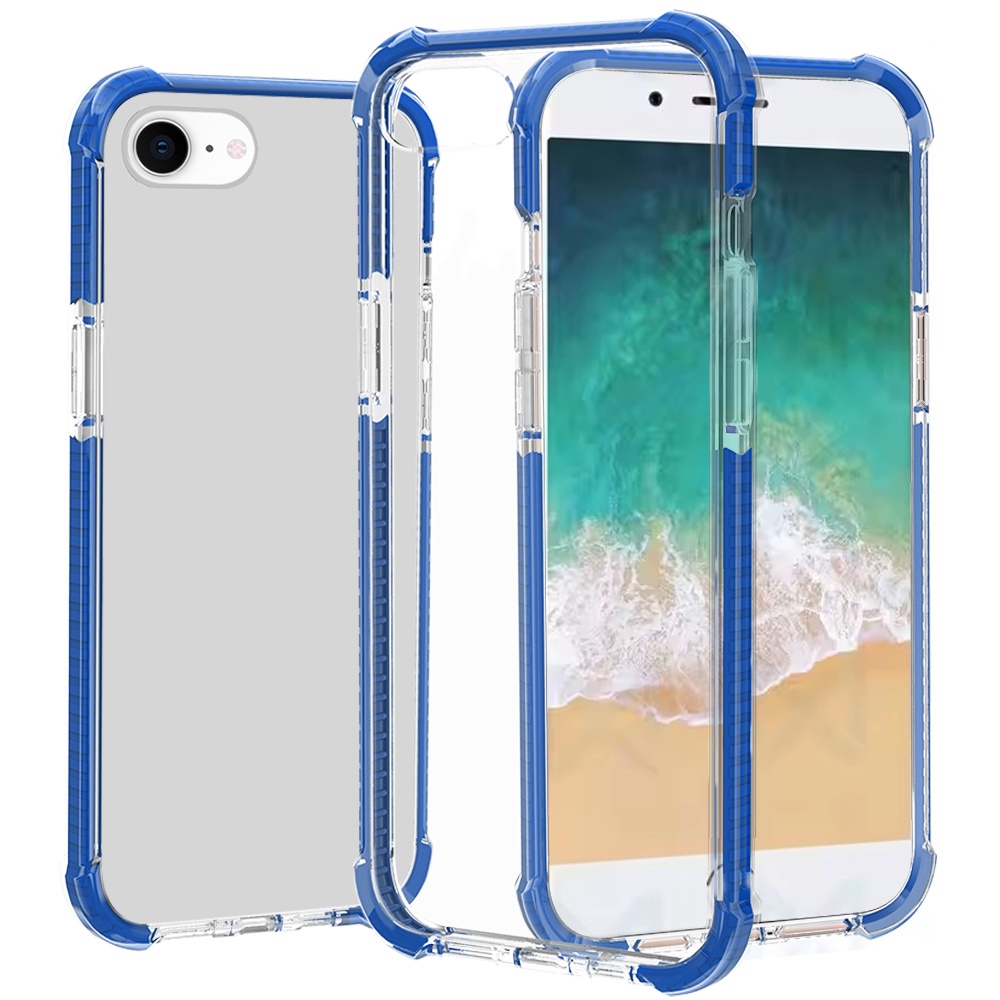 for iphone 17e / 16e / se4 acrylic tough 2.5mm transparent shockproof hybrid blue