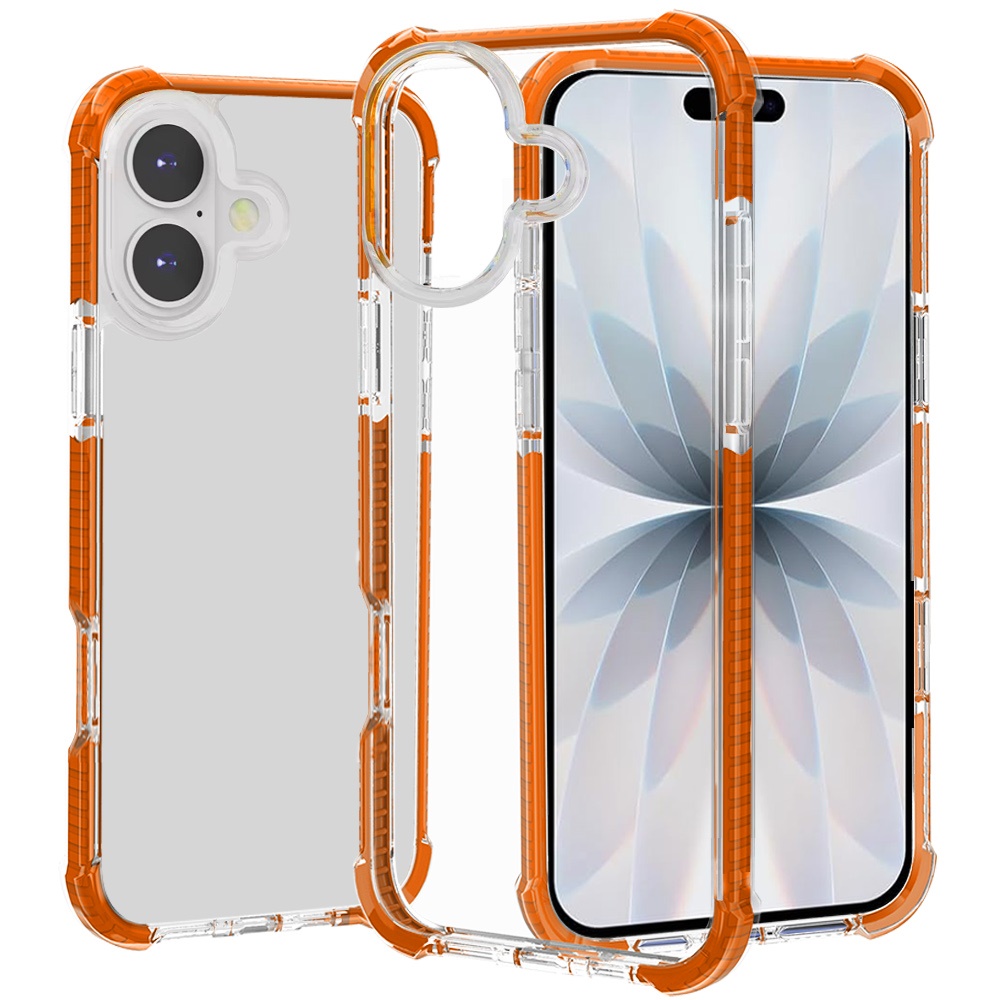 for iphone 17 acrylic tough 2.5mm transparent shockproof hybrid case cover cosmic orange