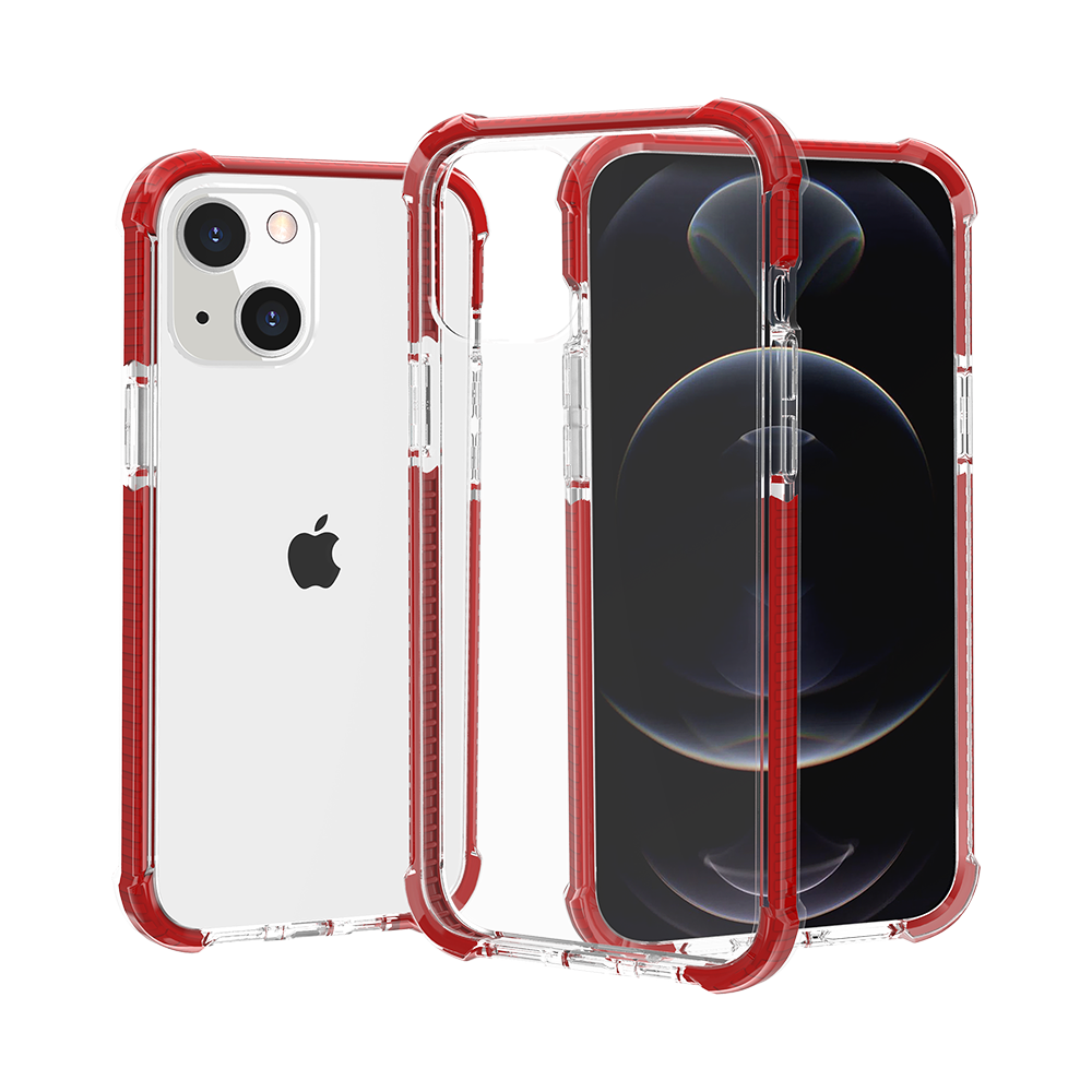 for ip15 pro max acrylic tough 2.5mm transparent shockproof hybrid case cover red