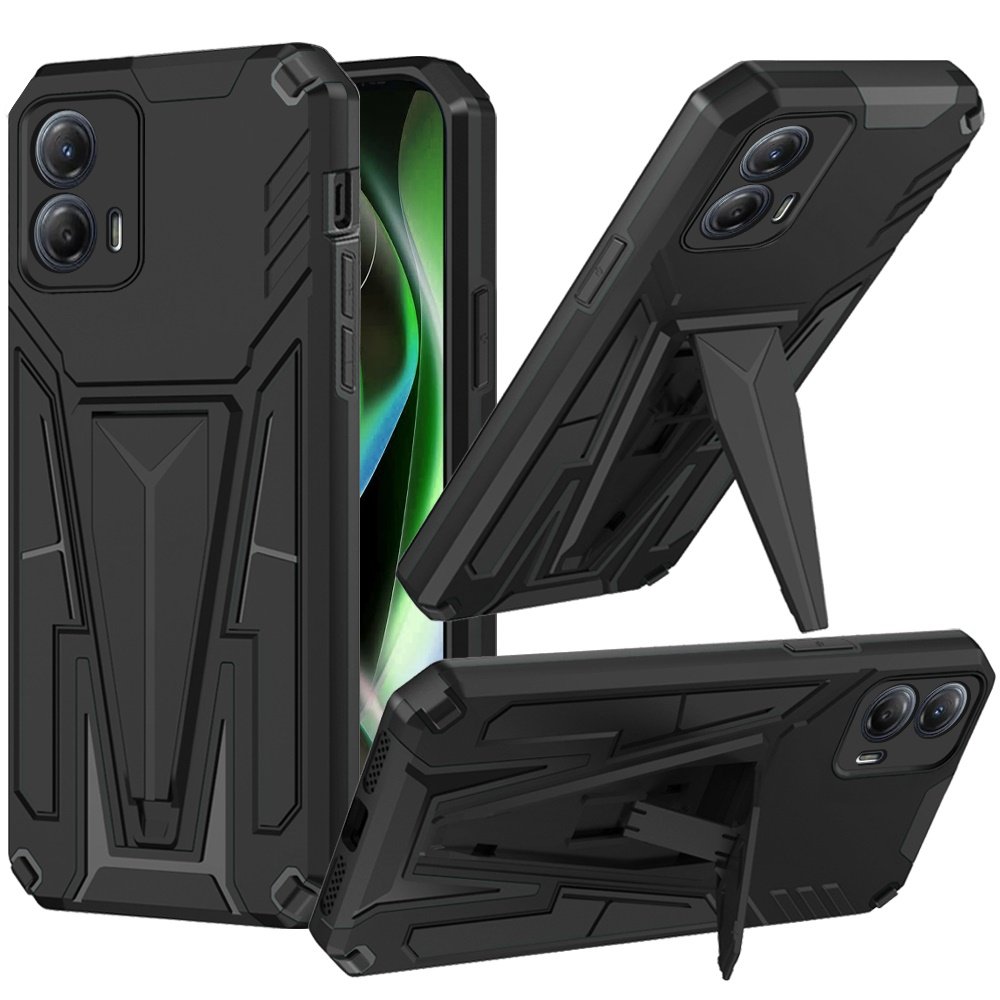 for motorola mot g 5g 2023 alien design shockproof kickstand magnetic hybrid case cover black