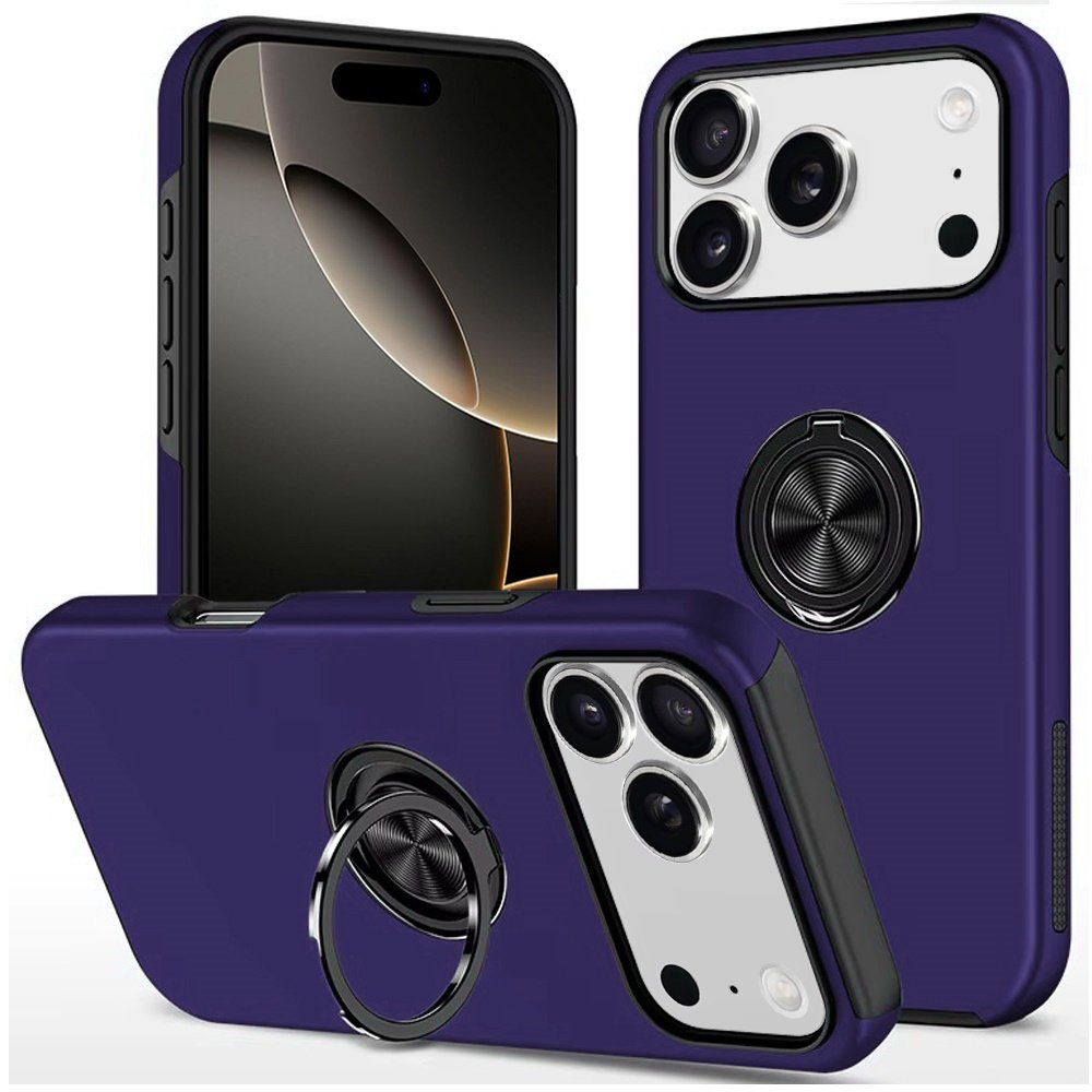 for iphone 17 pro max chief oil painted magnetic ring stand hybrid case cover dark purple