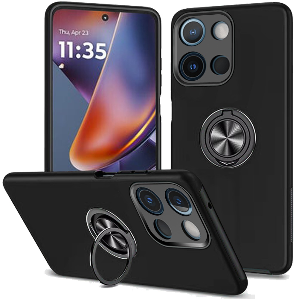 for moto g 5g 2025/2026 g play 2026 chief oil painted magnetic ring stand hybrid case cover black
