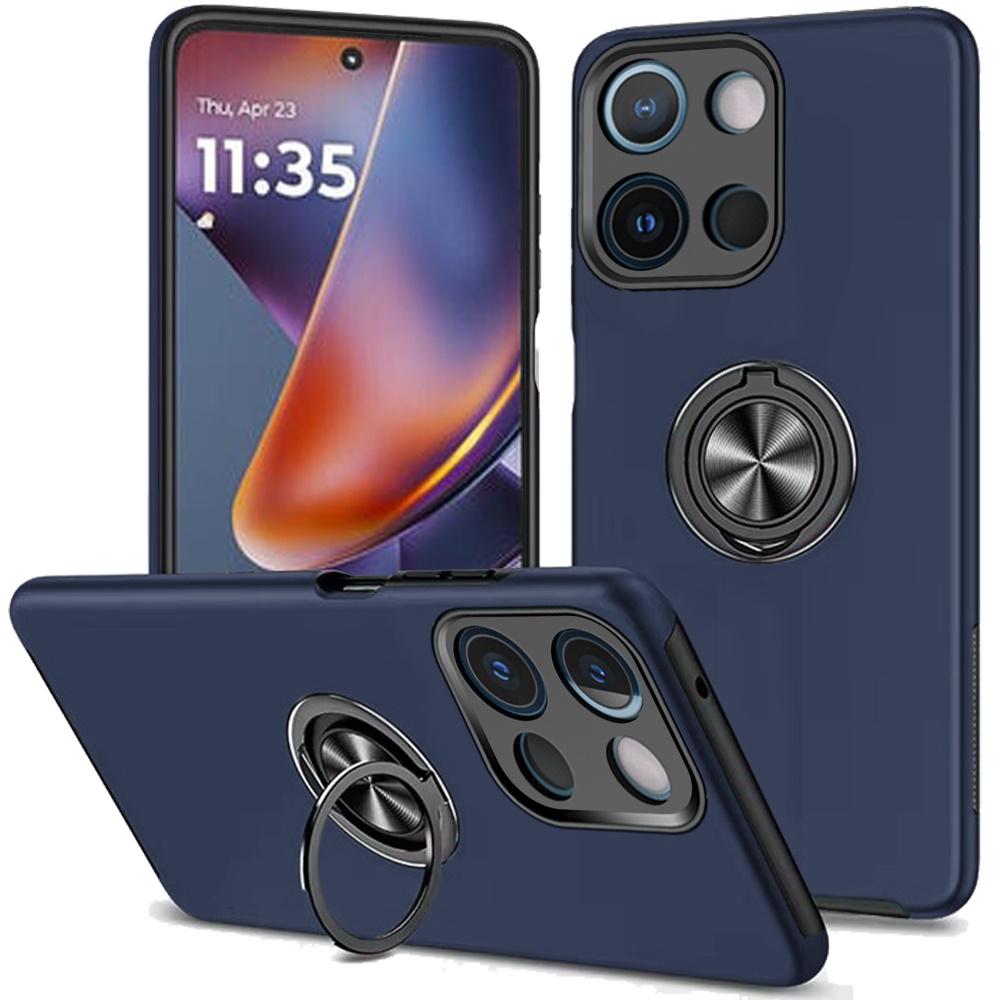 for moto g 5g 2025/2026 g play 2026 chief oil painted magnetic ring stand hybrid case cover dark blue