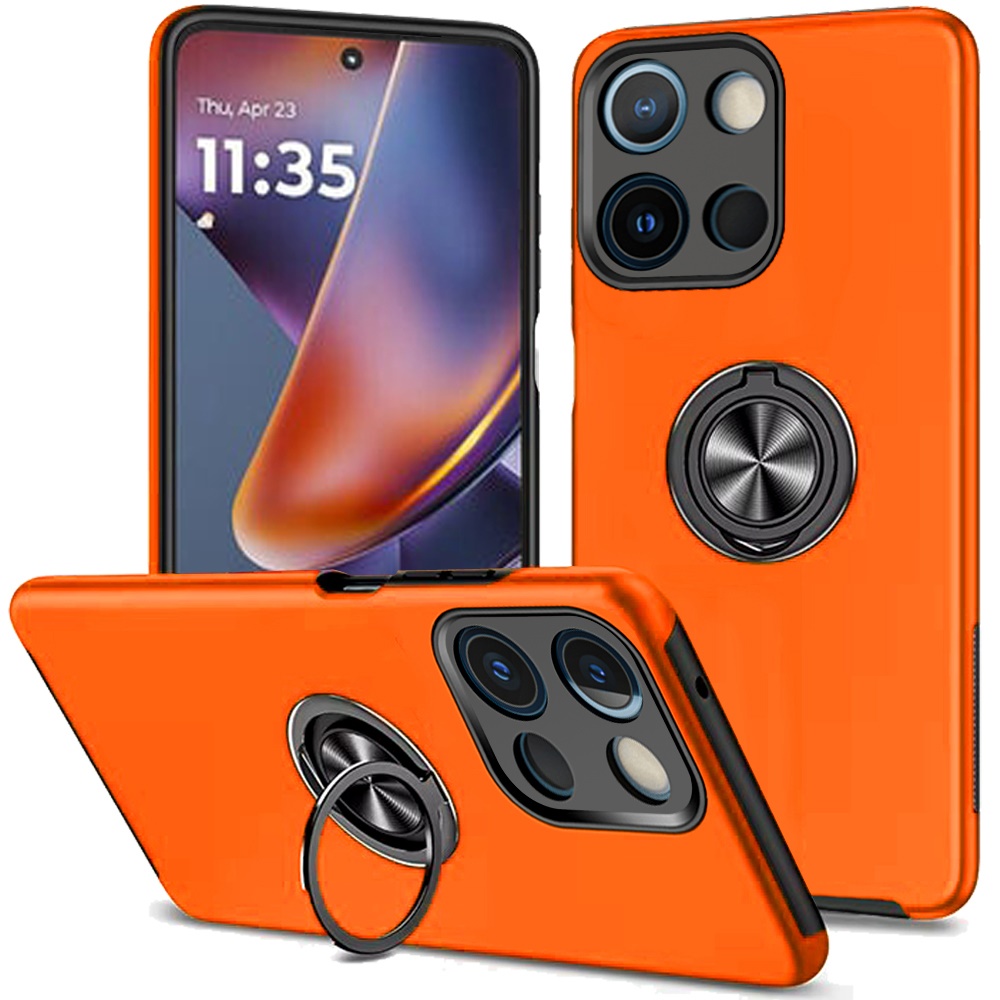 for moto g 5g 2025/2026 / g play 2026 chief oil painted magnetic ring stand hybrid case cover cosmic orange