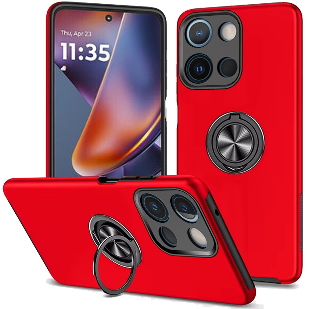 for moto g 5g 2025/2026 g play 2026 chief oil painted magnetic ring stand hybrid case cover red