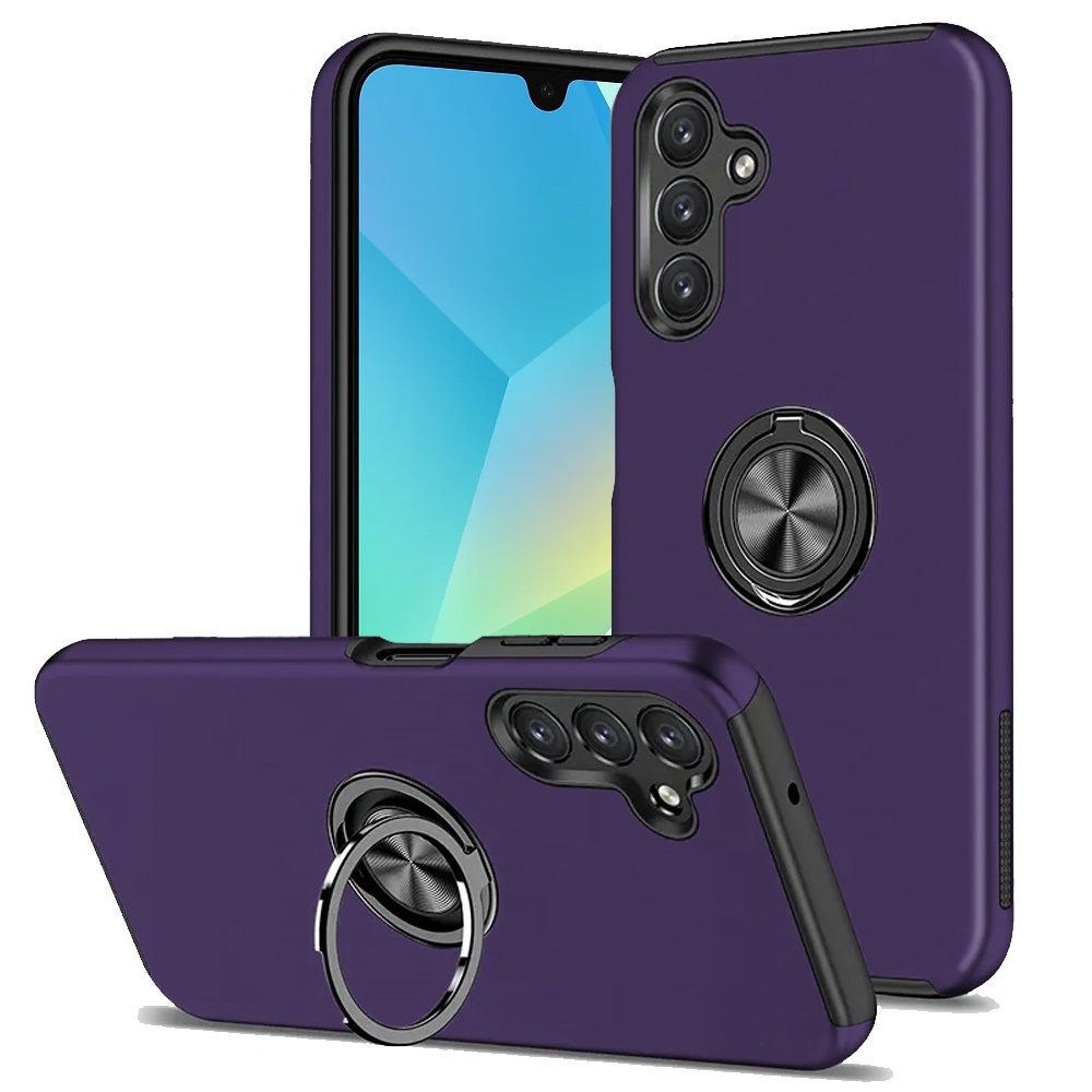 for samsung a16 5g chief oil painted magnetic ring stand hybrid case cover dark purple