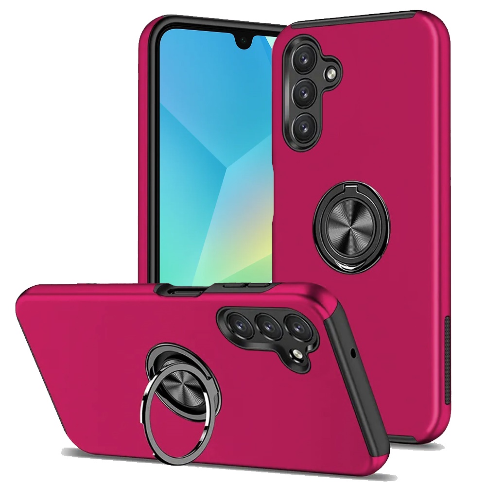 for samsung a16 5g chief oil painted magnetic ring stand hybrid case cover hot pink