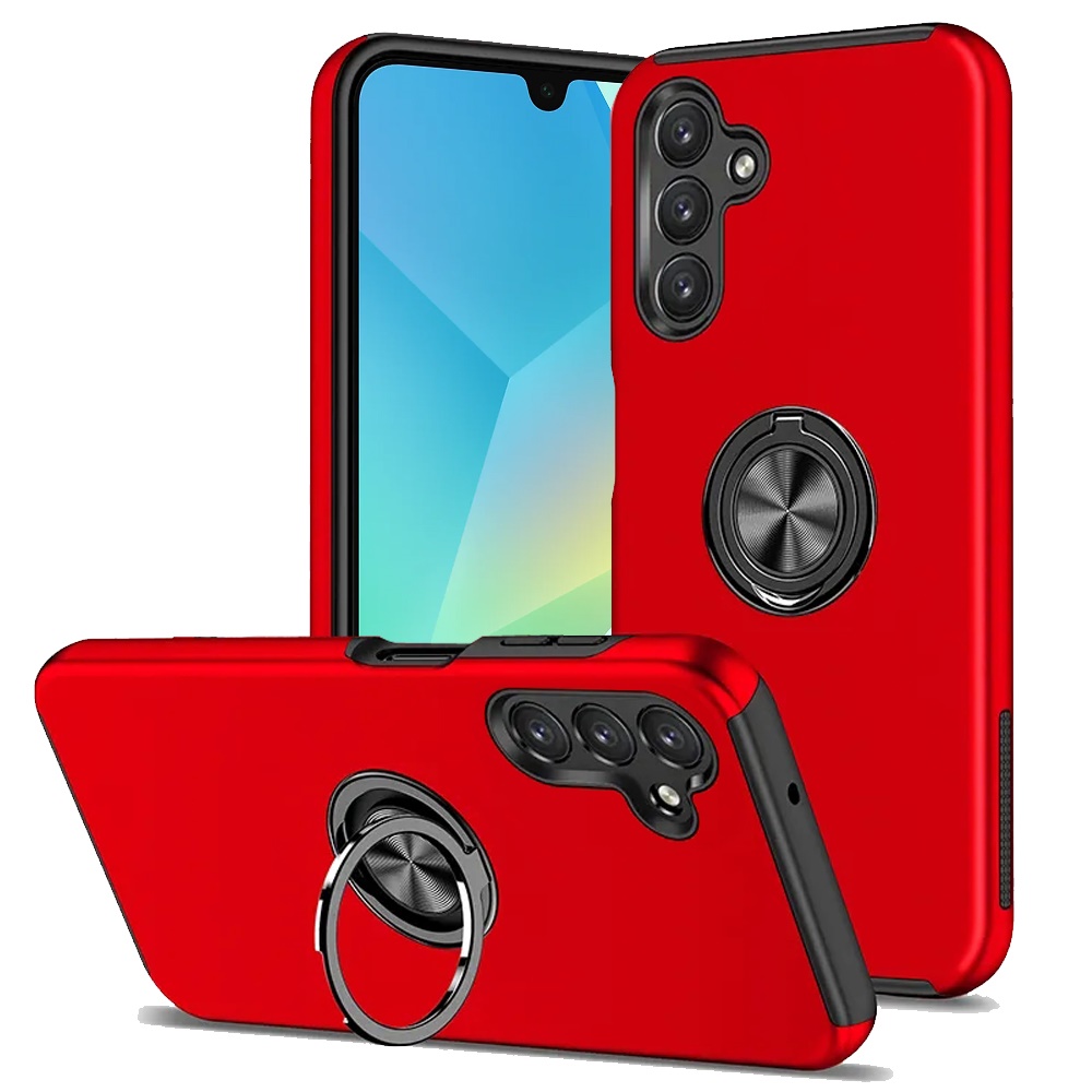 for samsung a16 5g chief oil painted magnetic ring stand hybrid case cover red