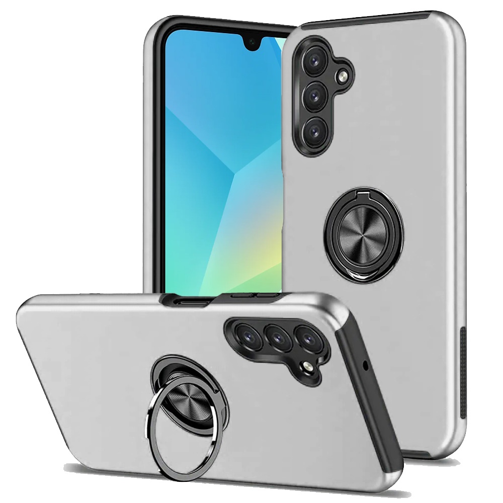 for samsung a16 5g chief oil painted magnetic ring stand hybrid case cover silver