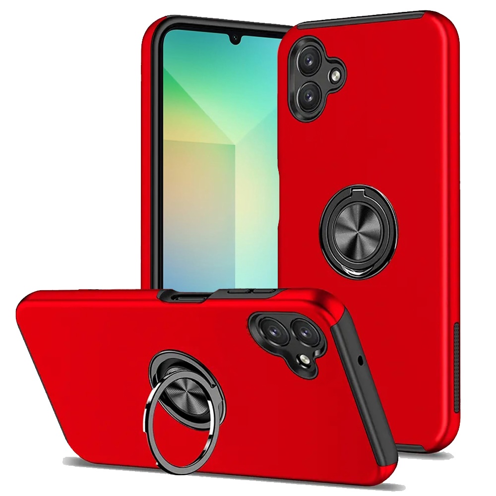 for samsung a06 chief oil painted magnetic ring stand hybrid red