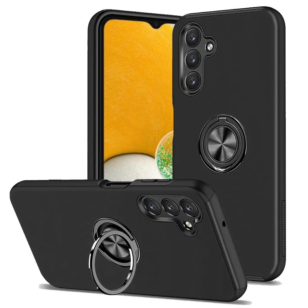 for samsung a13 5g chief oil painted magnetic ring stand hybrid case cover black