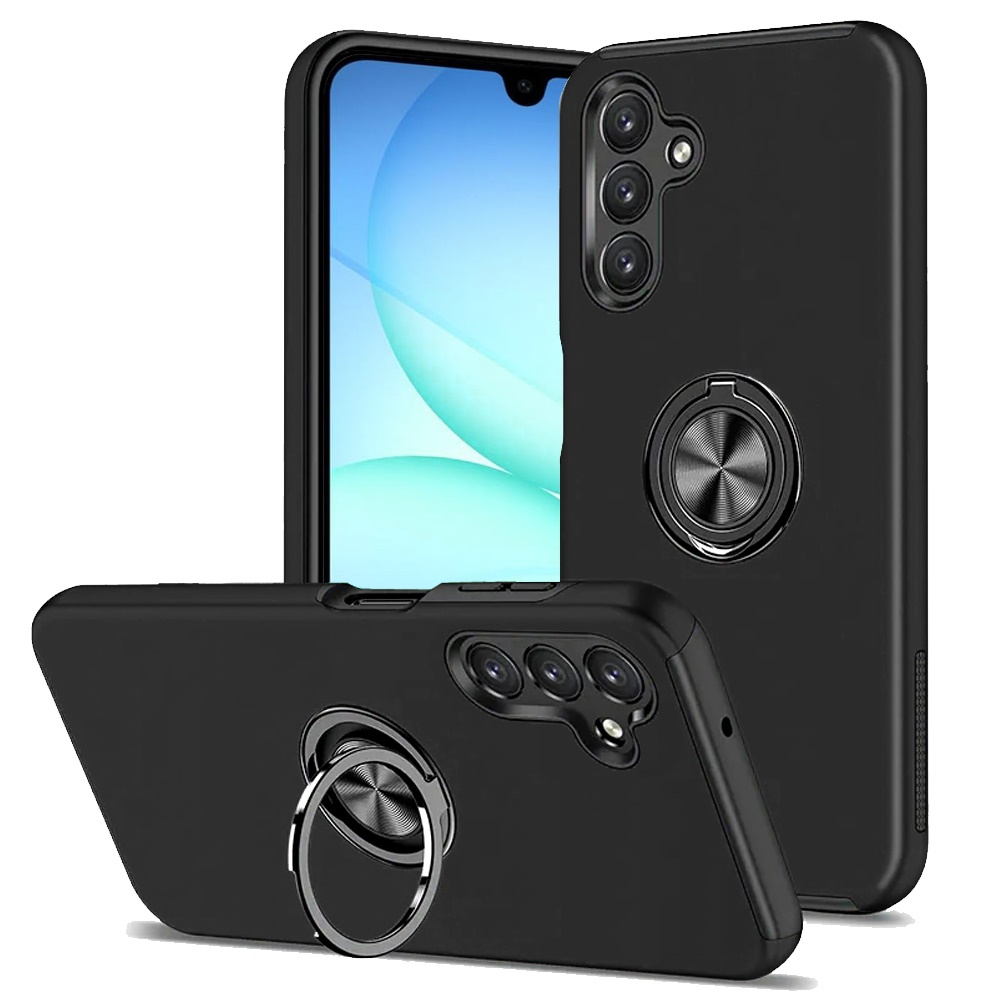 for samsung a17 5g chief oil painted magnetic ring stand hybrid case cover black