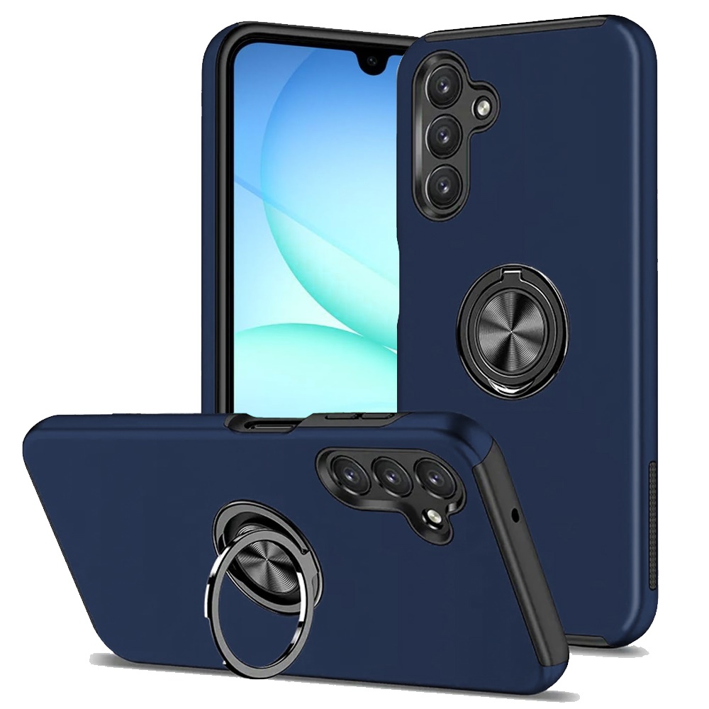 for samsung a17 5g chief oil painted magnetic ring stand hybrid case cover dark blue