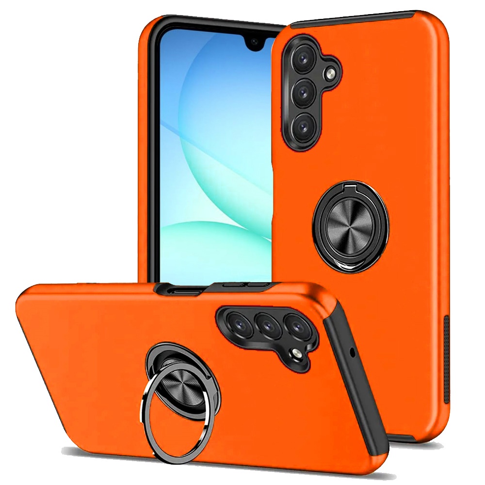 for samsung a17 5g chief oil painted magnetic ring stand hybrid case cover cosmic orange