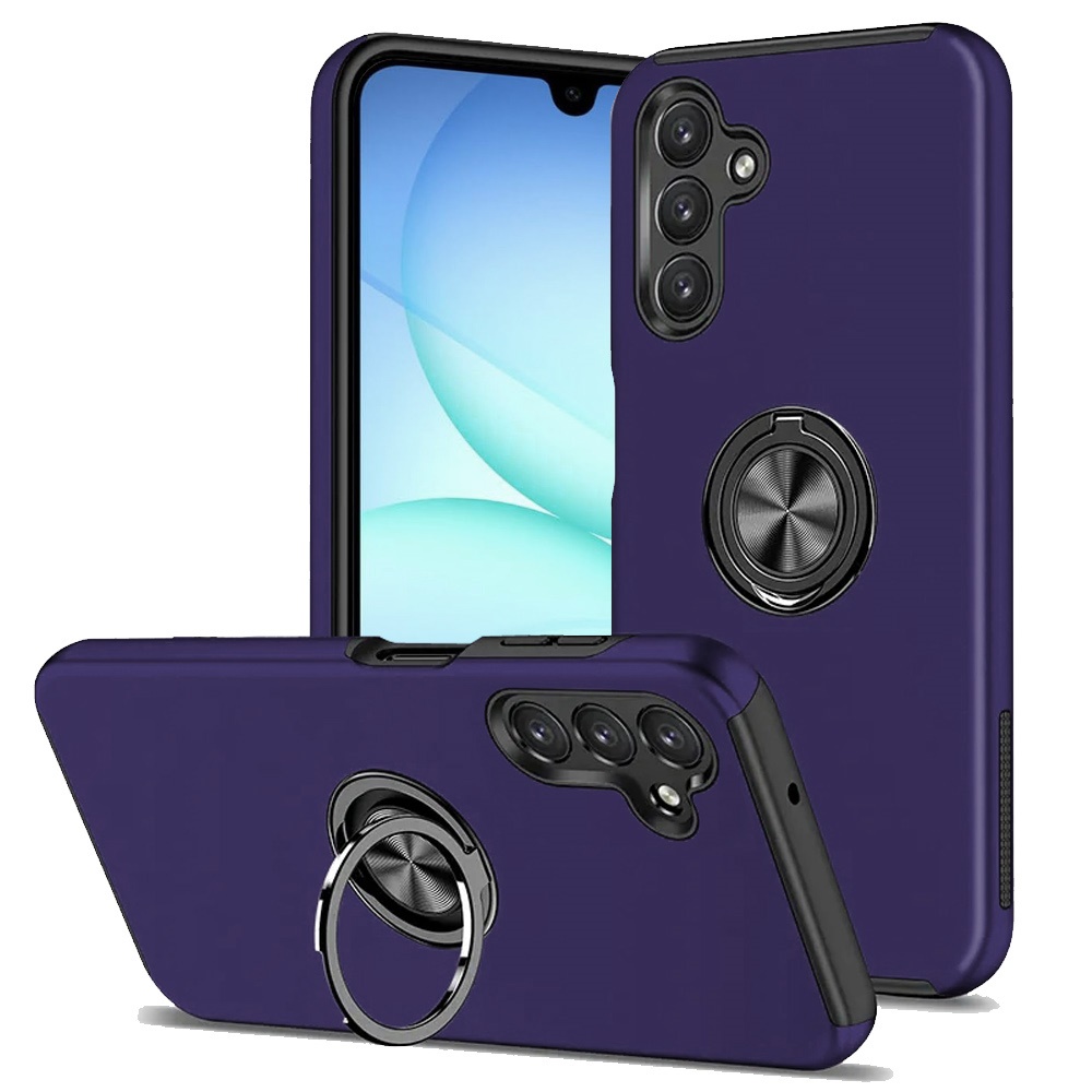 for samsung a17 5g chief oil painted magnetic ring stand hybrid case cover dark purple