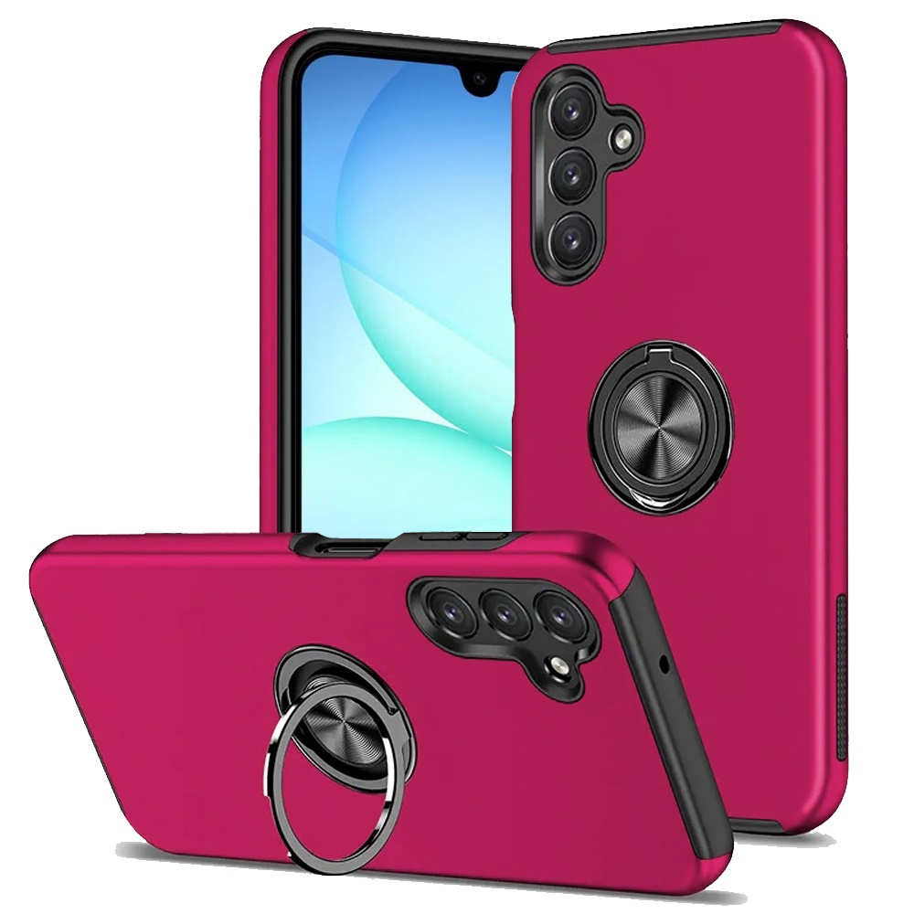 for samsung a17 5g chief oil painted magnetic ring stand hybrid case cover hot pink