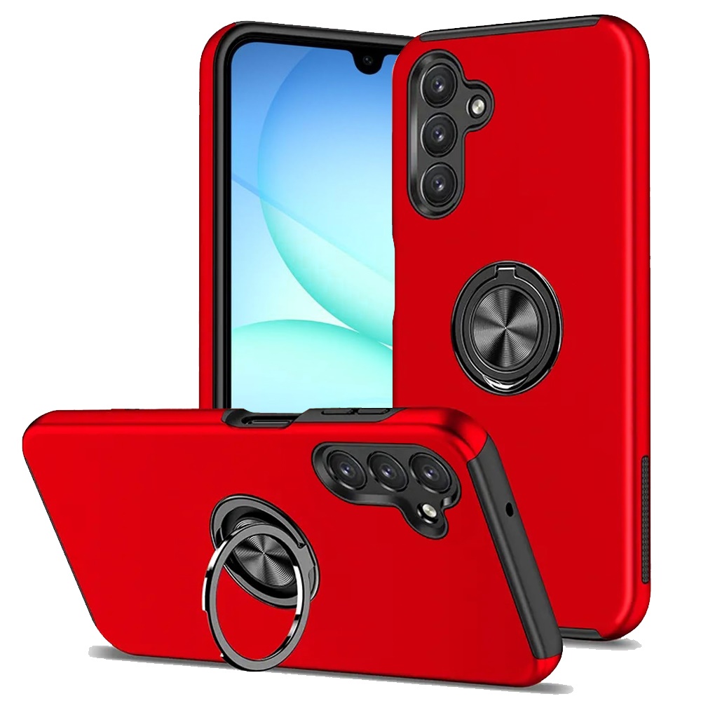 for samsung a17 5g chief oil painted magnetic ring stand hybrid case cover red
