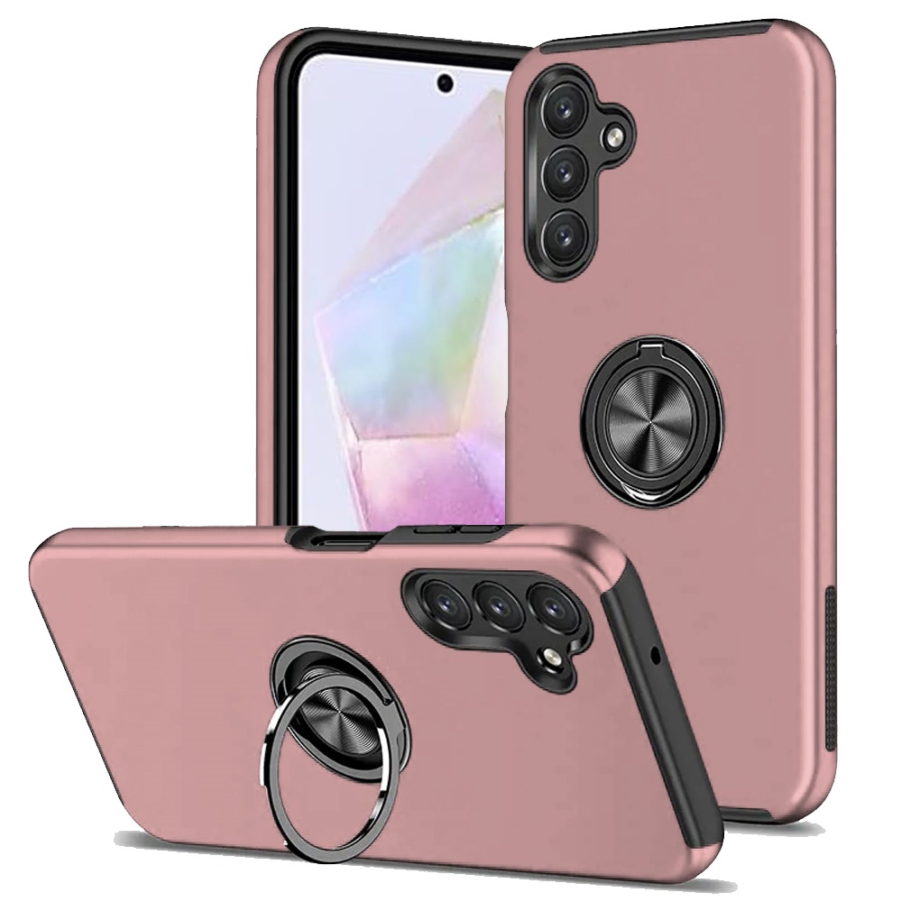 for samsung galaxy a36 / a56 chief oil painted magnetic ring stand hybrid case cover pink