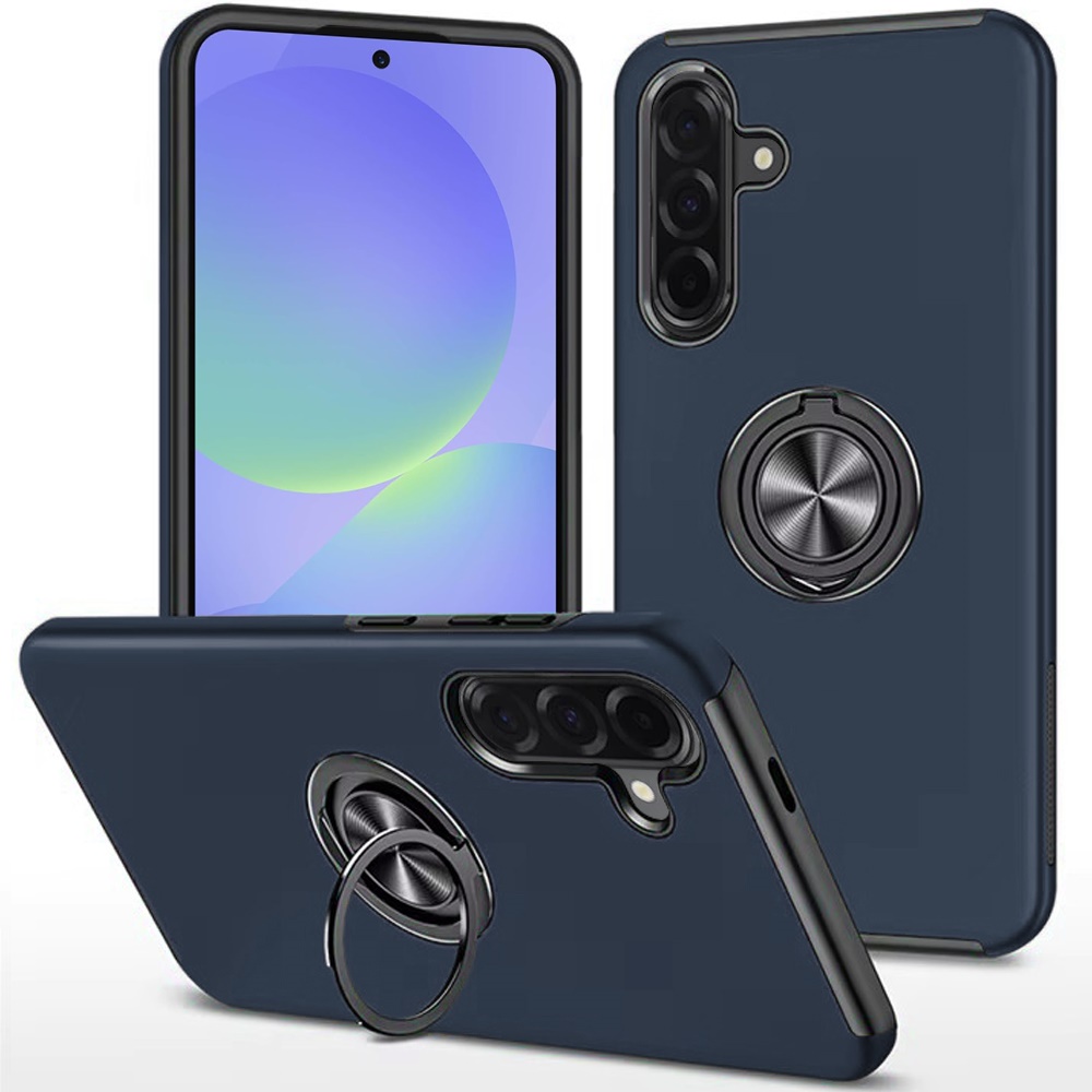 for samsung galaxy a37 chief oil painted magnetic ring stand hybrid case cover dark blue