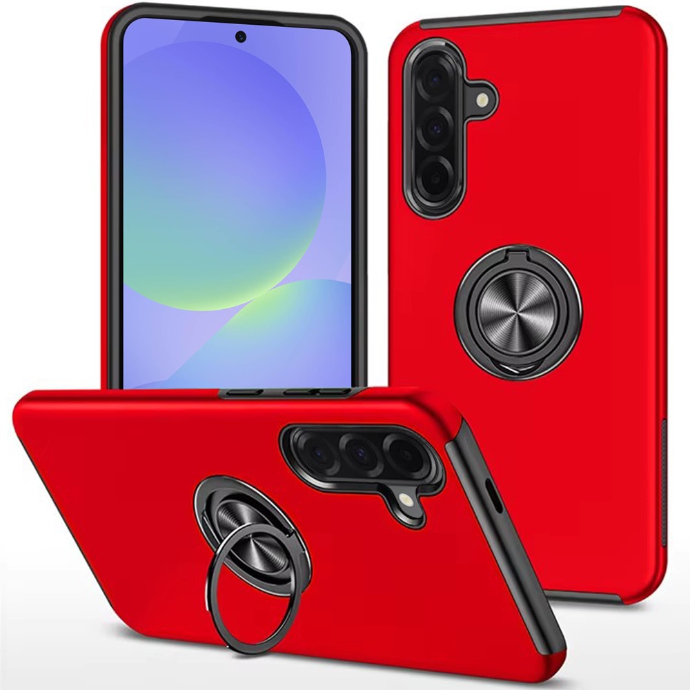 for samsung galaxy a37 chief oil painted magnetic ring stand hybrid case cover red