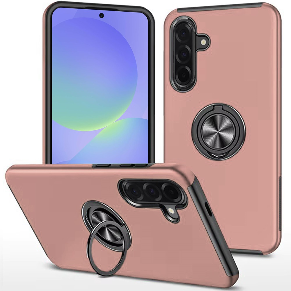for samsung galaxy a37 chief oil painted magnetic ring stand hybrid case cover rose gold