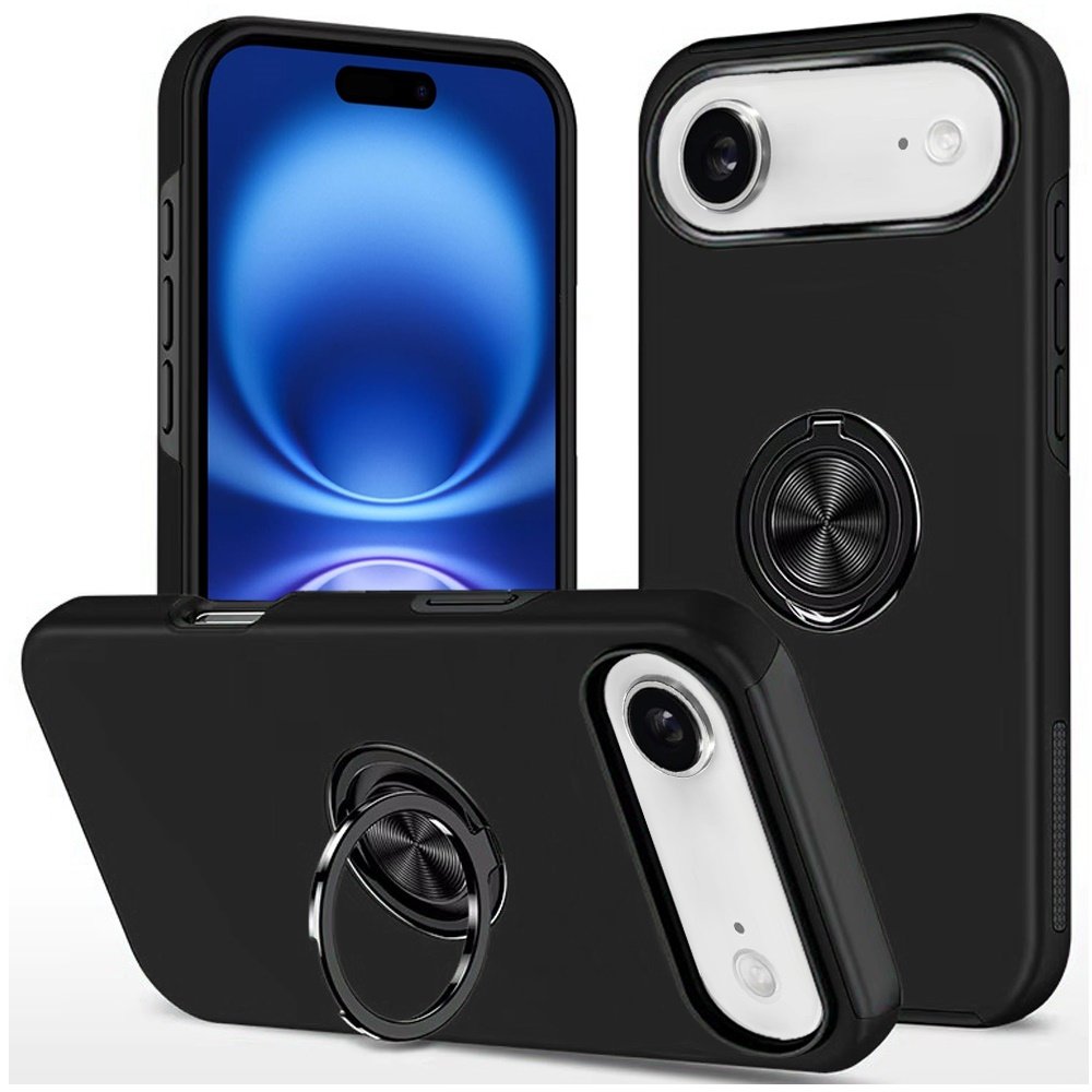 for iphone 17 air chief oil painted magnetic ring stand hybrid case cover black