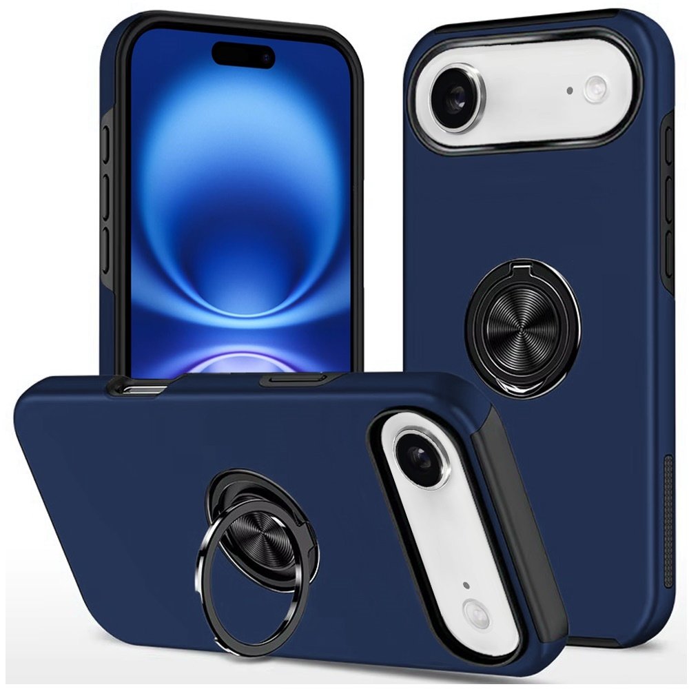 for iphone 17 air chief oil painted magnetic ring stand hybrid case cover dark blue