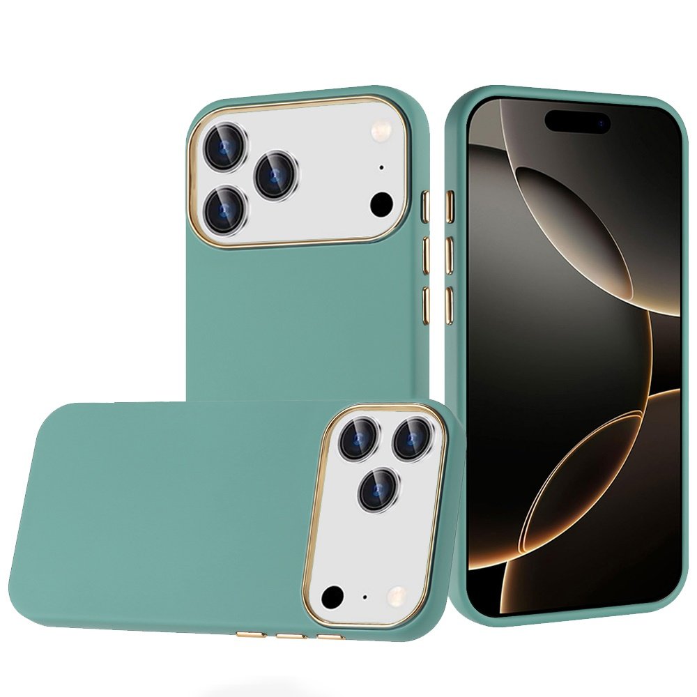 for iphone 17 pro max classy slick chromed around hybrid case cover teal