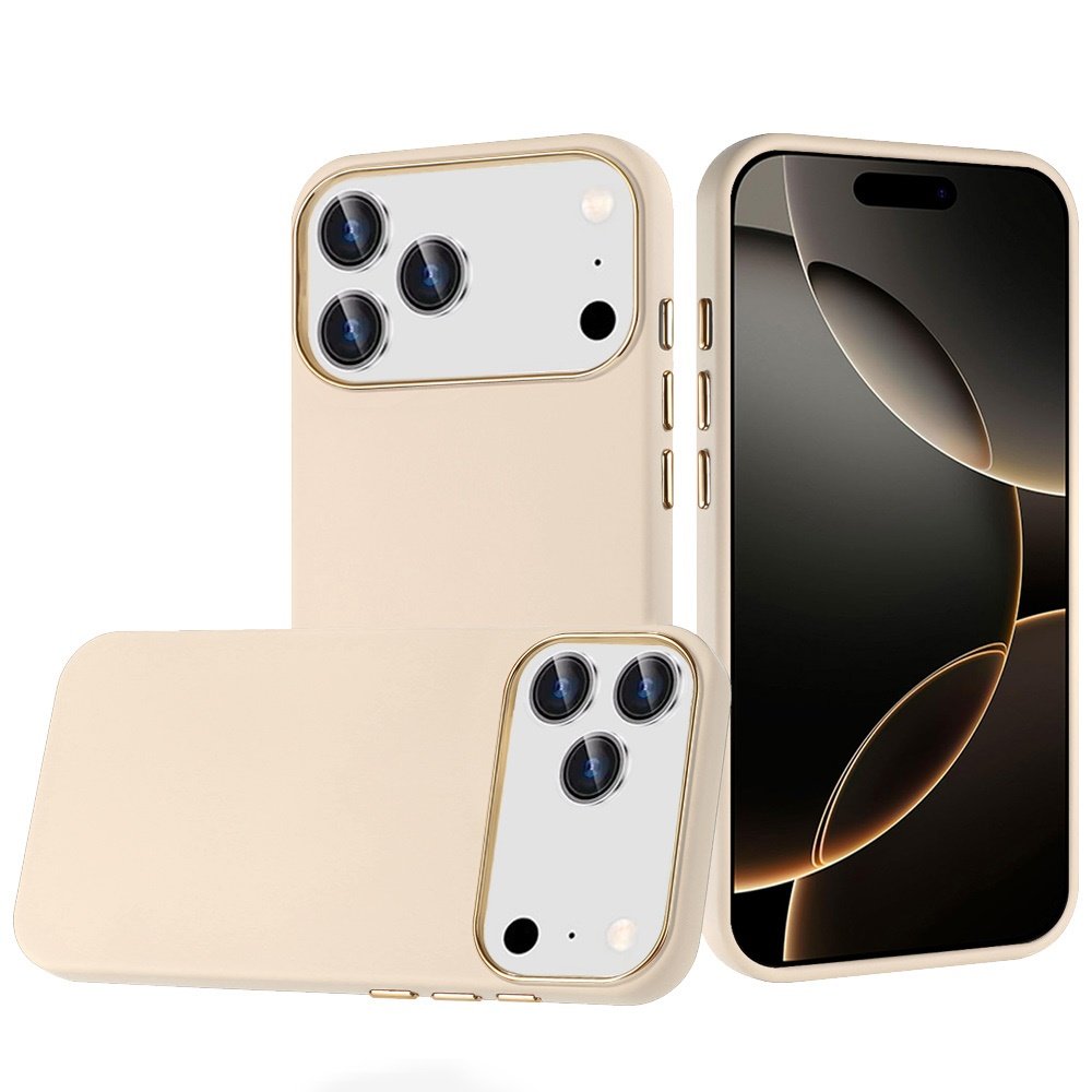 for iphone 17 pro max classy slick chromed around hybrid case cover white
