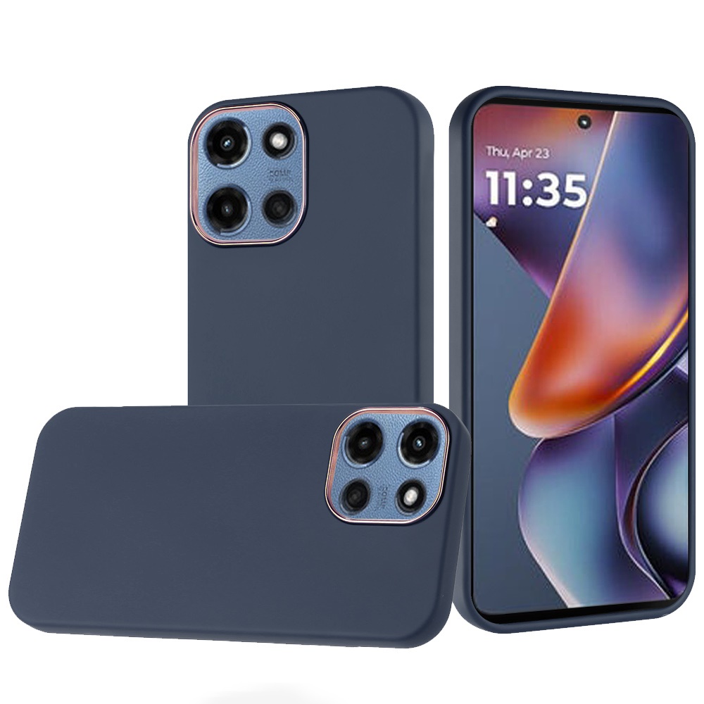 for moto g 5g 2025/2026 g play 2026 classy slick chromed around hybrid case cover dark blue