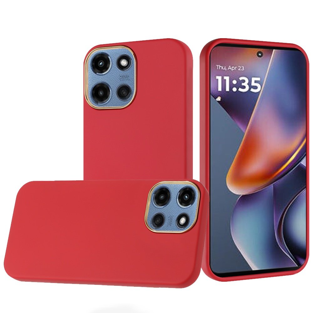 for moto g 5g 2025/2026 g play 2026 classy slick chromed around hybrid case cover red